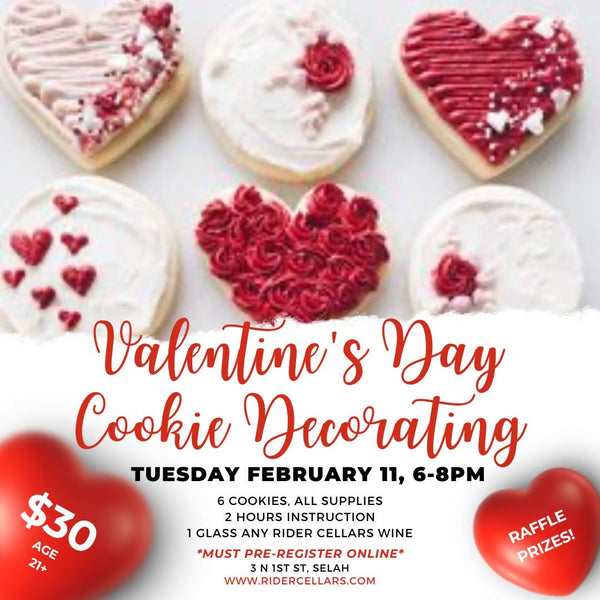 Valentine’s Day Cookie Decorating Class and Wine