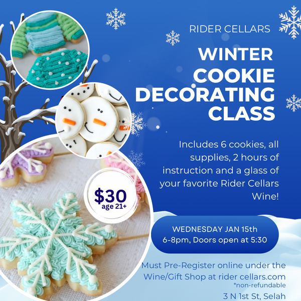 Winter Theme Cookie Decorating Class and Wine