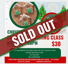 Load image into Gallery viewer, Christmas Cookie Decorating Class with Wine!